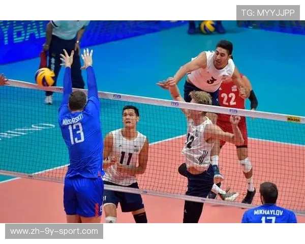 俄罗斯男排三号位快球精准落地